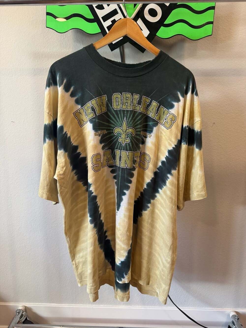 Vintage New Orleans Saints Liquid Blue Tie-Dye NFL Graphic T-Shirt